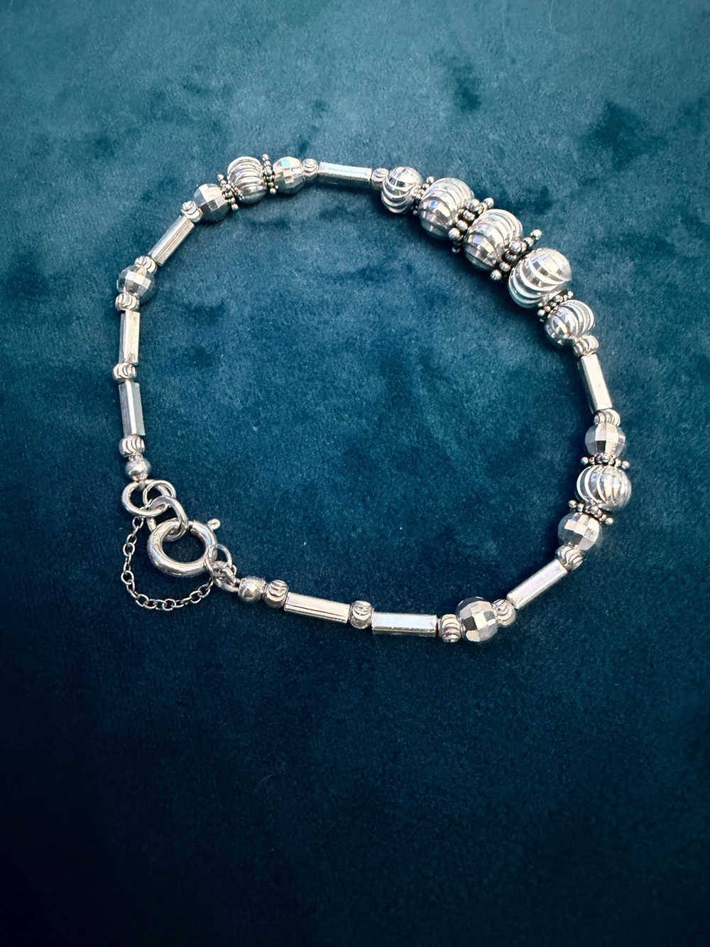🥀Sterling Silver statement Bracelet with Safety Chain & (98% Liquid Silver)🥀